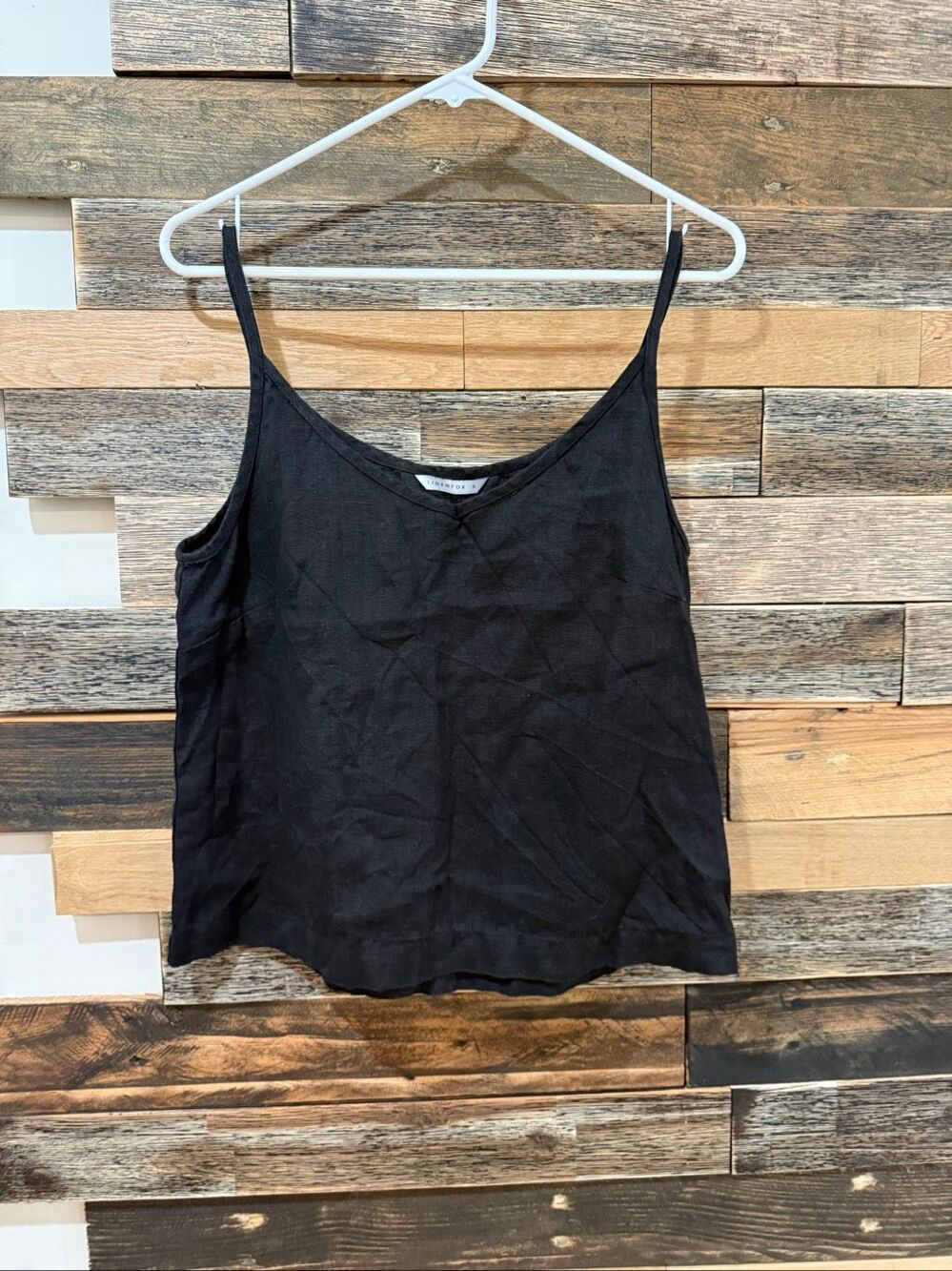 Linenfox tank top shirt boho lagenlook sz S